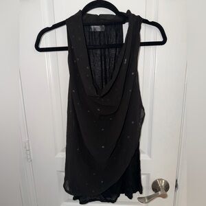 Elegant Black Draped Blouse